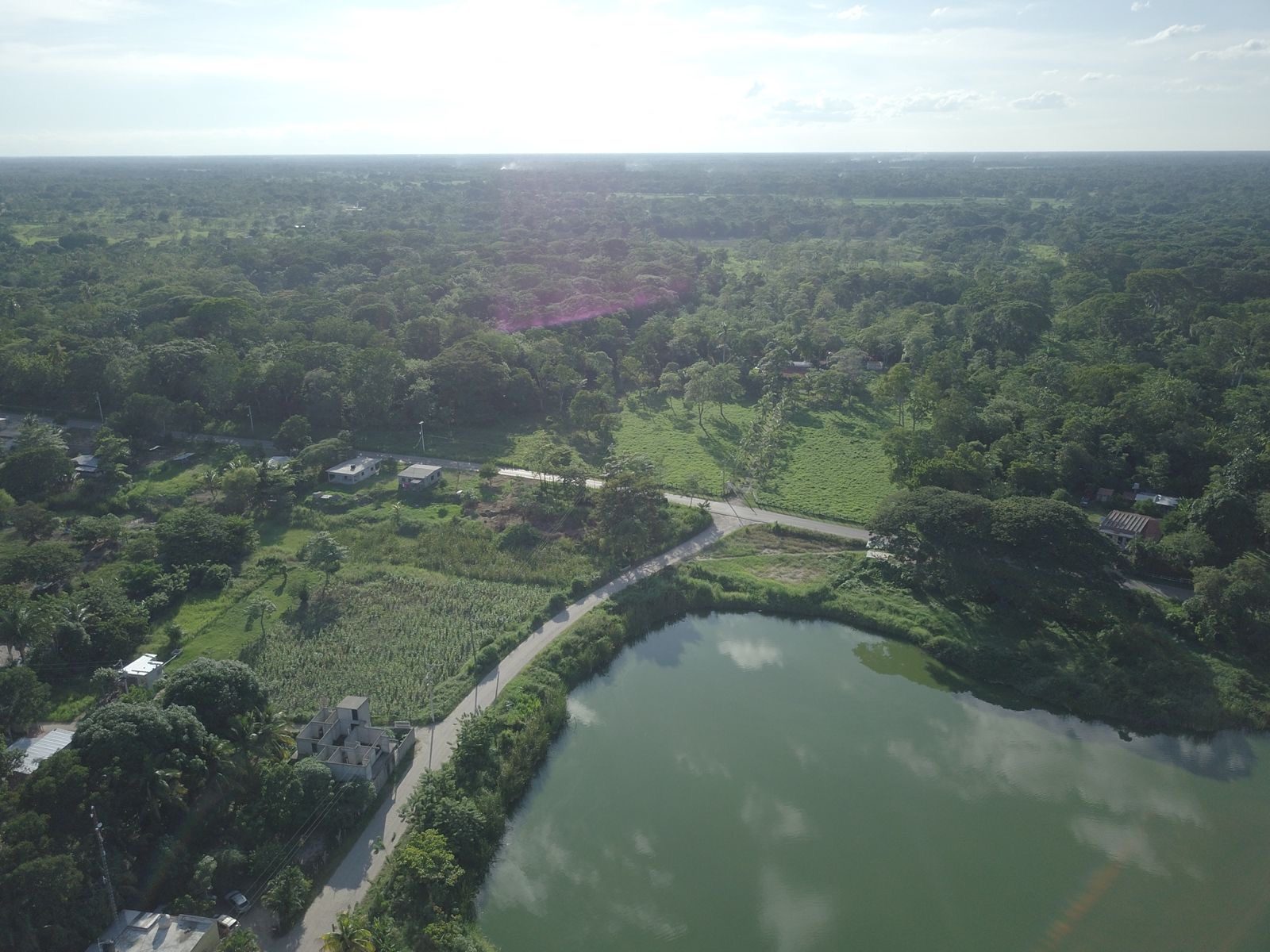 Vista aérea de Finca Las Delias en Comalcalco, Tabasco